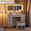 Vanity Desk with Large Mirror and Lights, 3 Lighting Modes Adjustable Brightness, Vanity Table with Power Outlet & 8 Drawers for Bedroom - 4 of 4