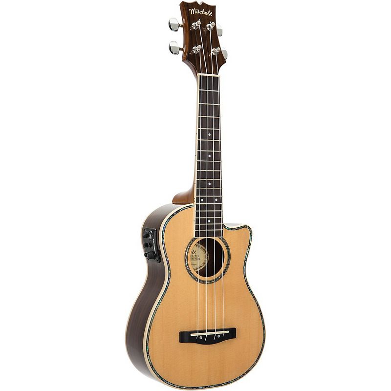 Mitchell MU70CE Cutaway Acoustic-Electric Concert Ukulele Natural, 1 of 6