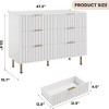 Fluted 6-Drawer Tall Dresser, Modern Wooden Storage Chest with Deep Drawers & Wide Top, Bedroom Organizer for Living Room, Hallway, Kids' Room - 2 of 4