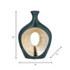 Sagebrook Home Ceramic Oval Vase - Contemporary Glam Abstract Cut-Out Vase Beaded - 2 of 4