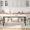 homfan Dining Table, Wooden Long Dinner Table with Mortise Tenon Design, Kitchen Table with Sturdy Metal Legs for Dining Room Home Office Living Room - 3 of 4