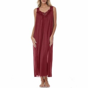 Ezi Satin Silk Nightgown For Women - Soft & Breathable Womens Sleepwear- Short Sleeves Womens Sleepwear - 1 of 1