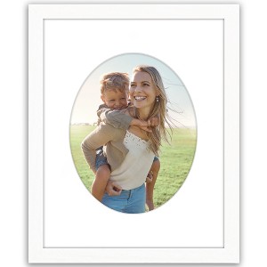 Americanflat 11x14 Picture Frame with Mat - Arch, Oval & Wavy Designs - Stylish Decor for Living Rooms, Dorms, Offices & More - 1 of 4