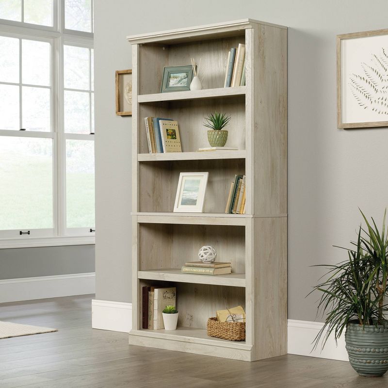 69.764&#34;Decorative Bookshelf Chestnut - Sauder: 5-Shelf Storage, Adjustable, Transitional Style, 5 of 6