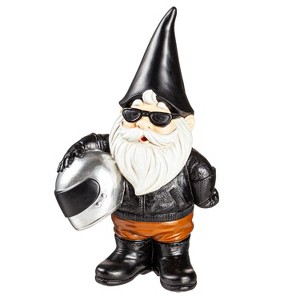Evergreen 10"H Motorcycle Gnome- Fade and Weather Resistant Outdoor Decor for Homes, Yards and Gardens - 1 of 4
