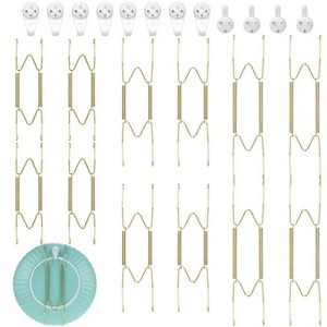 LunaLulinlk 12pcs Plate Hangers with 12pack Wall Hooks, Stainless Steel Decorative Wire Holders (6/8/10in) - 1 of 4
