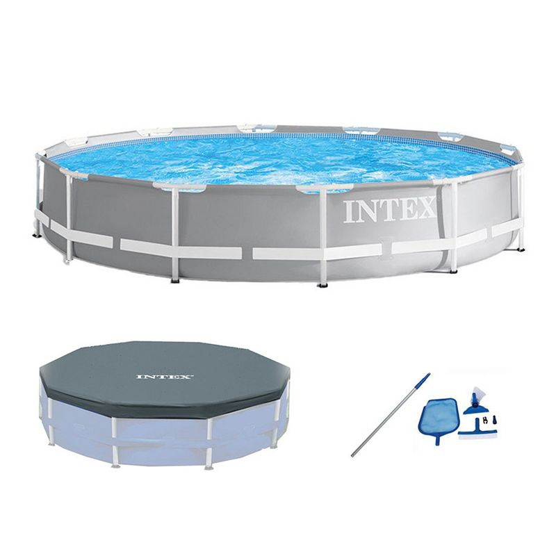 Intex 26711EH 12ft x 30in Prism Above Ground Pool Set w/ Cover & Maintenance Kit, 1 of 7