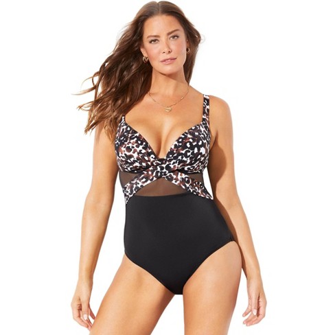 Swimsuits For All Women's Plus Size Cut Out Underwire One Piece