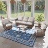 POCASSY 4 Pieces Patio Furniture Set, Patio Couch Set with Swivel Rocking Gliding Chairs and Coffee Table, All Weather Brown Wicker Patio Set - 2 of 4