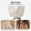 Dyonery Counter Height Swivel Barstool, 26.8" H Seat Height Modern Faux Leather Bar Stool with Back Upholstered Solid Wood Legs Barstools Set of 2 - 3 of 4