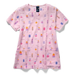 Zoe and Chloe Zoe+Chloe Performance Notch Neck Print Scrub Top - 1 of 1