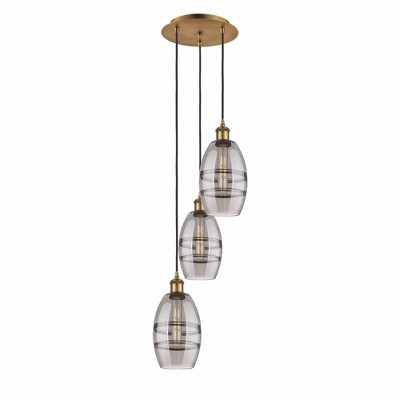 Vaz - 3 Light Cord Hung Multi Pendant In Industrial Style-25.13 Inches Tall and 12.38 Inches Wide