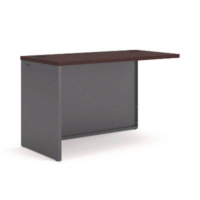 HON 38000 Series Return Shell, Left, 48w x 24d x 29.5h, Mahogany/Charcoal