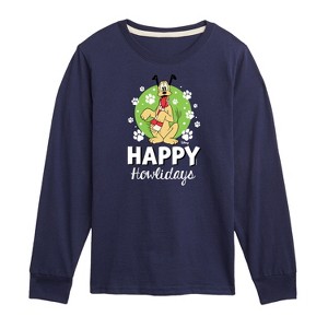 Boys' - Disney - Happy Howlidays Pluto Christmas Long Sleeve Graphic T-Shirt - 1 of 4