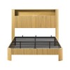Modern Bed Frame with Storage Headboard and Built-in Charging Station, Wavy Curved Design, Noise-Free Metal Support-- Frevyn - 4 of 4
