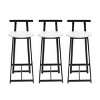 Set of 3 Counter Height Bar Stools with Back, Armless Metal Bar Chairs with Wooden Seat for Kitchen Island or Home Bar - Koiai - 3 of 4