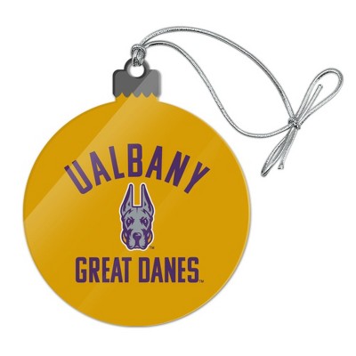 University at Albany Great Danes Acrylic Christmas Tree Holiday Ornament