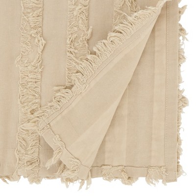 Natural Cotton Linen Fringe Stripe Table Runner