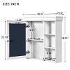 ChicFurnit Bathroom Storage Cabinet Wall Mounted Medicine Cabinet with Mirror and Storage Organizer for Bathroom Use, White, 33.7"*20.8"*7" - 3 of 4