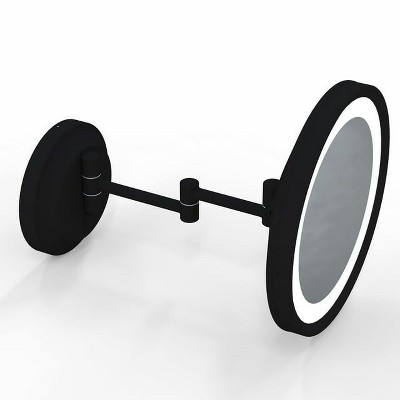 Matte Black LED Wall Mounted Magnifying Mirror