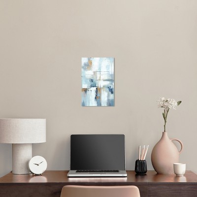 House of Lines II Blue and White Abstract Canvas Wall Art, 10" x 15"