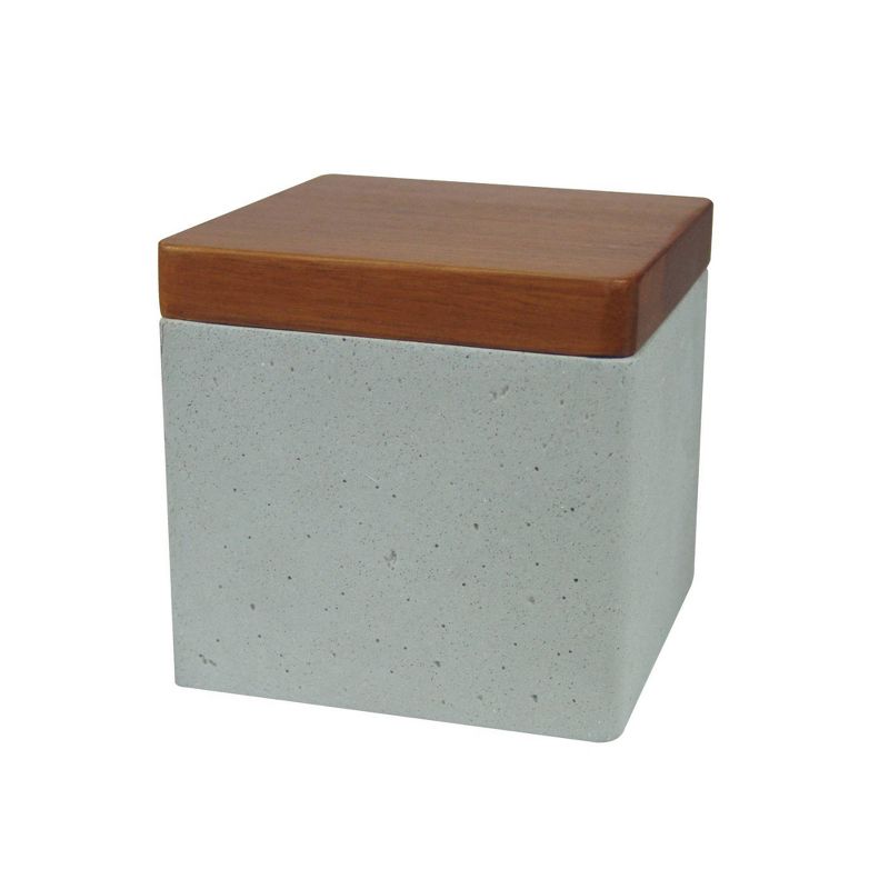 Concrete Bathroom Vanity Countertop Storage Organizer Canister Jar - Nu Steel, 1 of 7