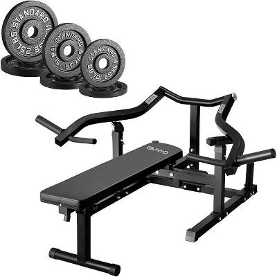 ER KANG Chest Press Machine, with Independent Converging Arms, Flat Incline Bench for Chest, AB Workouts, Shoulder Home Gym Equipment
