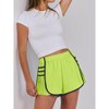 Imily Bela Womens Pleated Workout Shorts with Contrast Stitch Quick Dry Gym Running Shorts Elastic Waist - 3 of 4