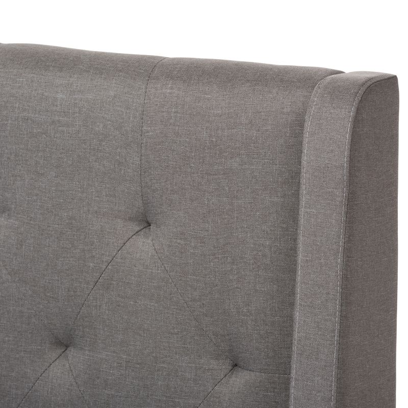 Adelaide Retro Modern Fabric Upholstered Platform Bed - Baxton Studio, 4 of 9
