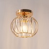 DORESshop 10 in. 1-Light Gold Flush Mount Ceiling Light with Crystal Shade, Modern E26 Fixture for Entryway, Closet, Bedroom - 2 of 4