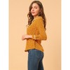 Allegra K Women's Peter Pan Collar Blouse Long Sleeve Sweet Cute Heart Dots Printed Top - 4 of 4