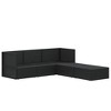 vidaXL 5 Piece Patio Lounge Set with Cushions Black Poly Rattan - 4 of 4