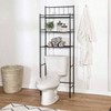 3 tier over - toilet space saver shelving unit black storage organizer for bathroom wall above toilet 200 - 210 characters - 2 of 4