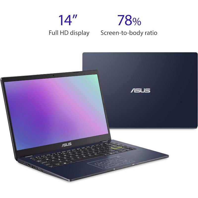 ASUS L410 14” Full HD Laptop, Intel Celeron N4020, 4GB RAM, 64GB eMMC, Windows 11 Home in S Mode, 1 Year Microsoft 365, 2 of 8