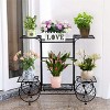 Artloge 6 Tier Garden Cart Flower Plant Stand Potted Holder Parisian Style Wrought Iron Display Shelf Rack Decorating Garden Home Patio Condo Porch - 4 of 4