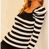 Women's Puff Sleeve Stripe Sweater - Mainstrip - 2 of 2