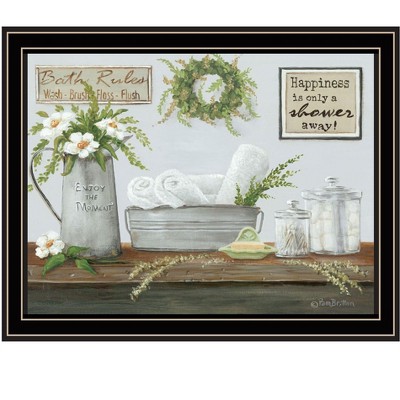 HomeRoots Fresh Towels Black Framed Print Wall Art
