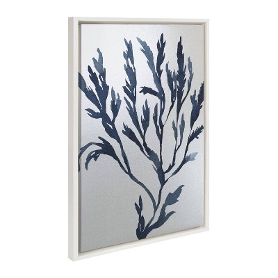 Kate & Laurel All Things Decor 23"x33" Sylvie Blue Ocean Coastal Nautical 1: Tranquil Seaside Wall Decor, Modern Gallery Frame