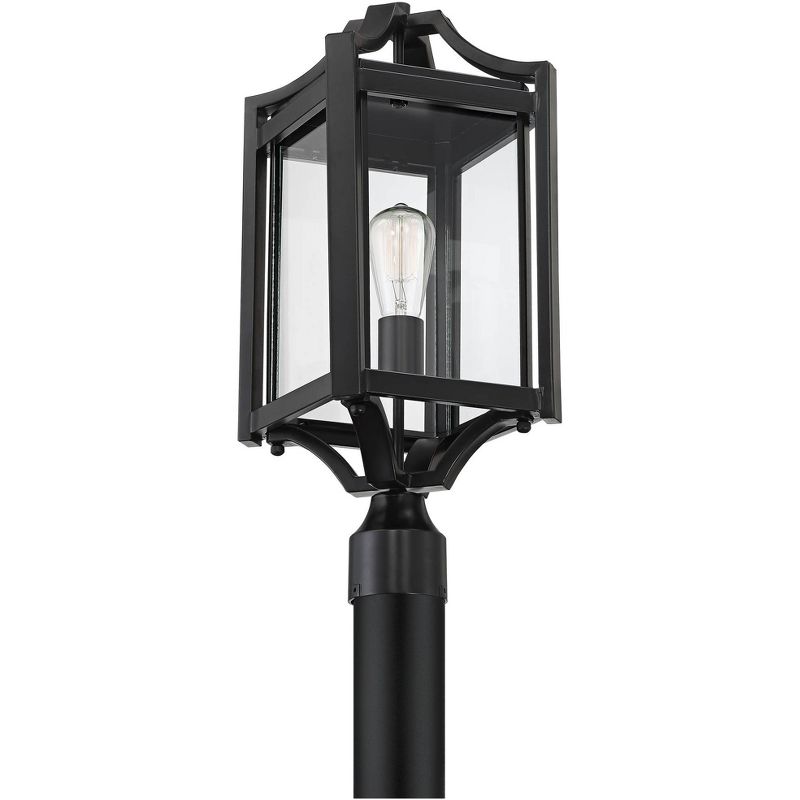 Franklin Iron Works Rockford Rustic Farmhouse Outdoor Post Light Black 20 1/4" Clear Glass for Exterior Barn Deck House Porch Yard Patio Home Outside, 5 of 7