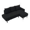 80" Corduroy Sectional Sofa with 3 Pillows, Mid-Century Modern Style - 4 of 4