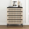 Resenkos Rustic Boho Wood Dresser for Bedroom with 4 Drawers, Hollow Design Storage Organizer Bedroom Furniture, Natural White - 4 of 4