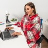 PAVILIA Wearable Blanket with Sleeves for Women Men Adults, Warm Soft Plush Snuggle Pocket Sleeved TV Throw - 4 of 4