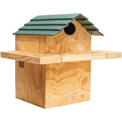 JCs Wildlife X Large Barn Owl Box with Poly Lumber Roof and Exercise Platform - Our Biggest Barn Owl House