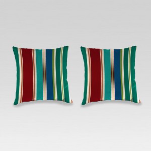 Outdoor Set of 2 Accessory Toss Pillows - Blue/Red - Jordan Manufacturing