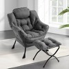 Lazy Chair Modern Soft Comfortable Lounge Accent Sofa Chair with Armrest Side Pocket and Ergonomic Design for Living Room Bedroom,Office - 2 of 4