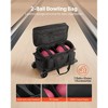 VEVOR Bowling Ball Bag, 2 Ball Double Roller Bowling Bag with Wheels, Featuring a Separate Compartment for Shoes (Up To US Size 16), Black - 3 of 4