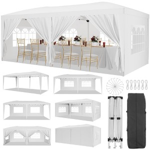 10x20 Pop Up Canopy Tent with 6 Removable Sidewalls, Commercial Heavy Duty Pop Up Canopy Tents for Parties, Large 10x20 Tents - 1 of 4
