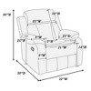 Faux Leather Manual Recliner Chair with Pillow Top Arms & Cushion Back - 3 of 4