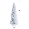 7 Feet White Artificial Christmas Pencil Tree with Folding Metal Stand - 2 of 4