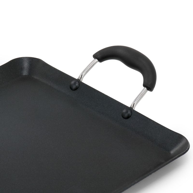 Oster Clairborne 19 x 11.6 Inch Nonstick Double Burner Rectangular Griddle Pan in Charcoal Gray, 3 of 6